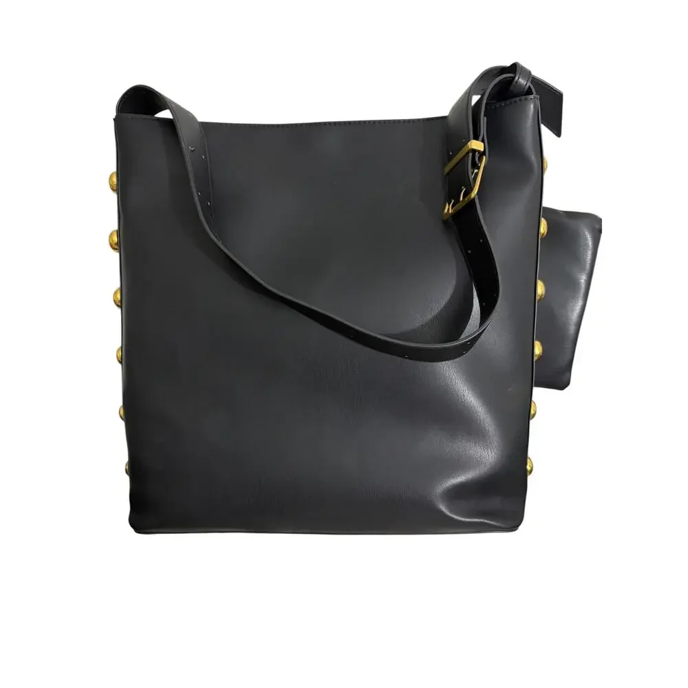 BCBGeneration Black Leather Shoulder Bag with Detachable Coin Purse